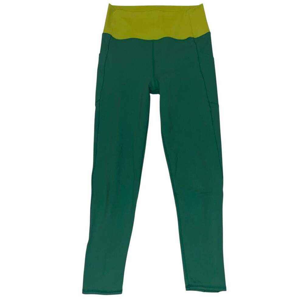 GapFit PowerMove High Rise Ankle Leggings in Neon Teal/Green Size M - Picture 2 of 6